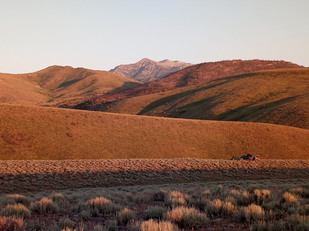 Sunset on mountains in northern Nevada