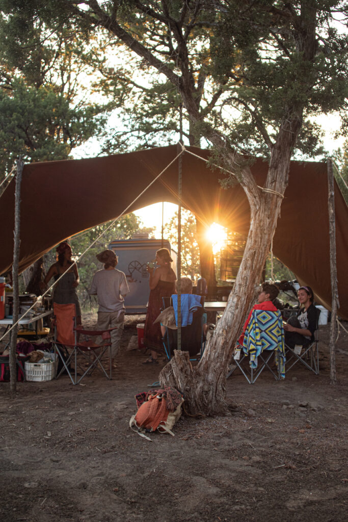 at camp after a day of classes in the Colorado mountains