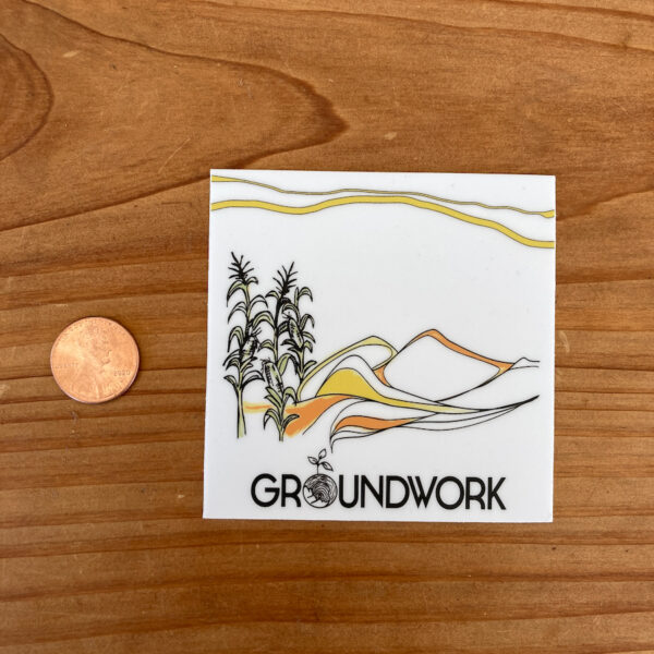 Groundwork Desert Corn Sticker with penny for scale