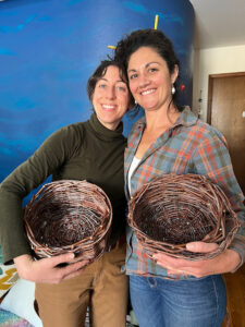 friends after a willow basket weaving class