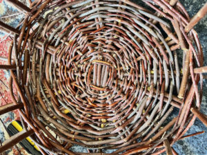 willow basket from above