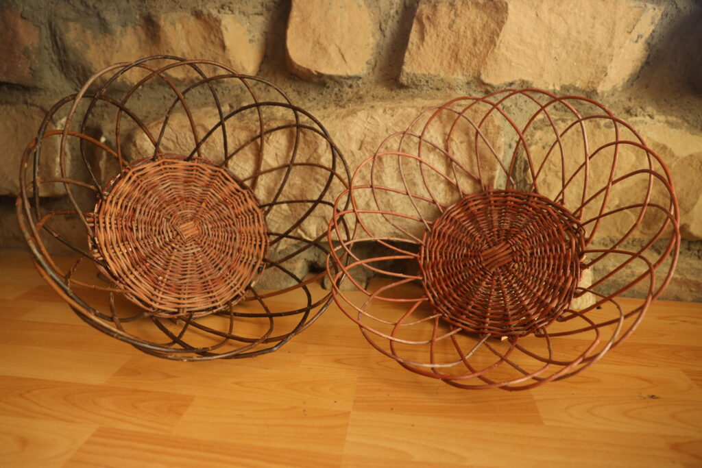 flower-shaped fruit baskets made from willow