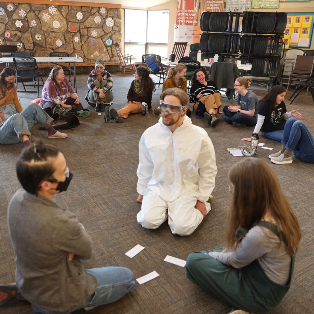 discussion in a positive futurism workshop