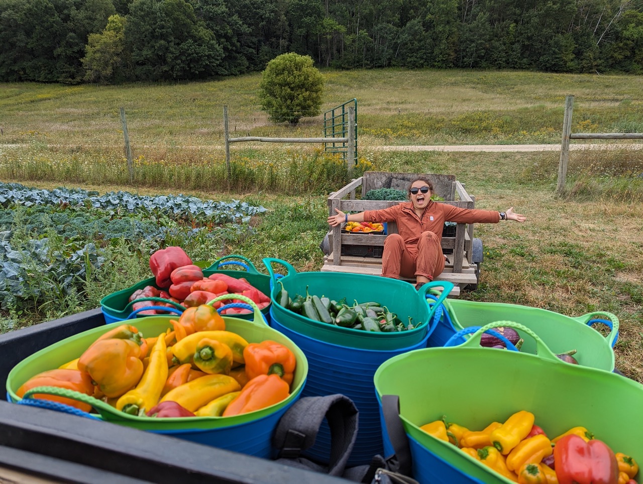 espoir delmain with farm produce