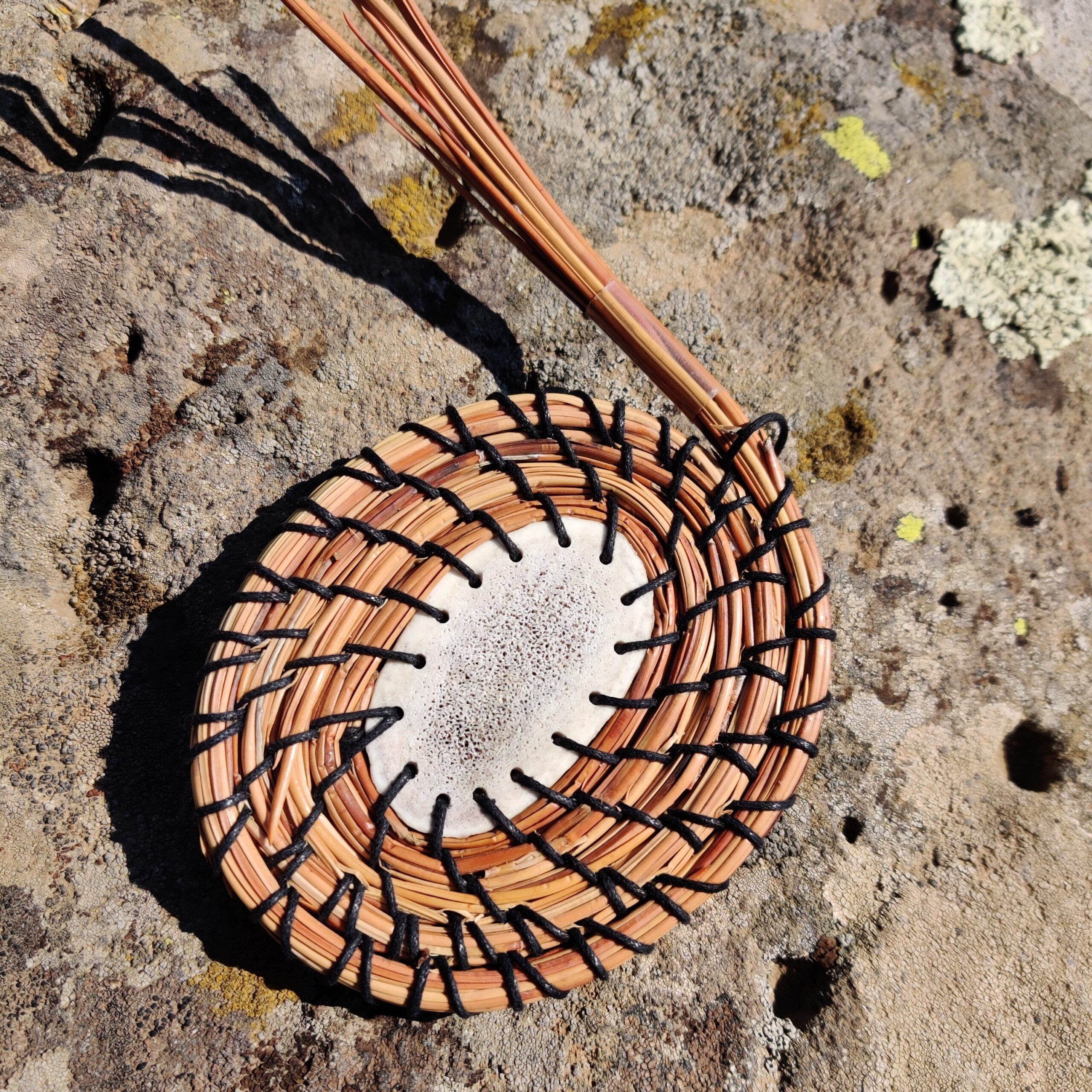 weaving a pine needle basket