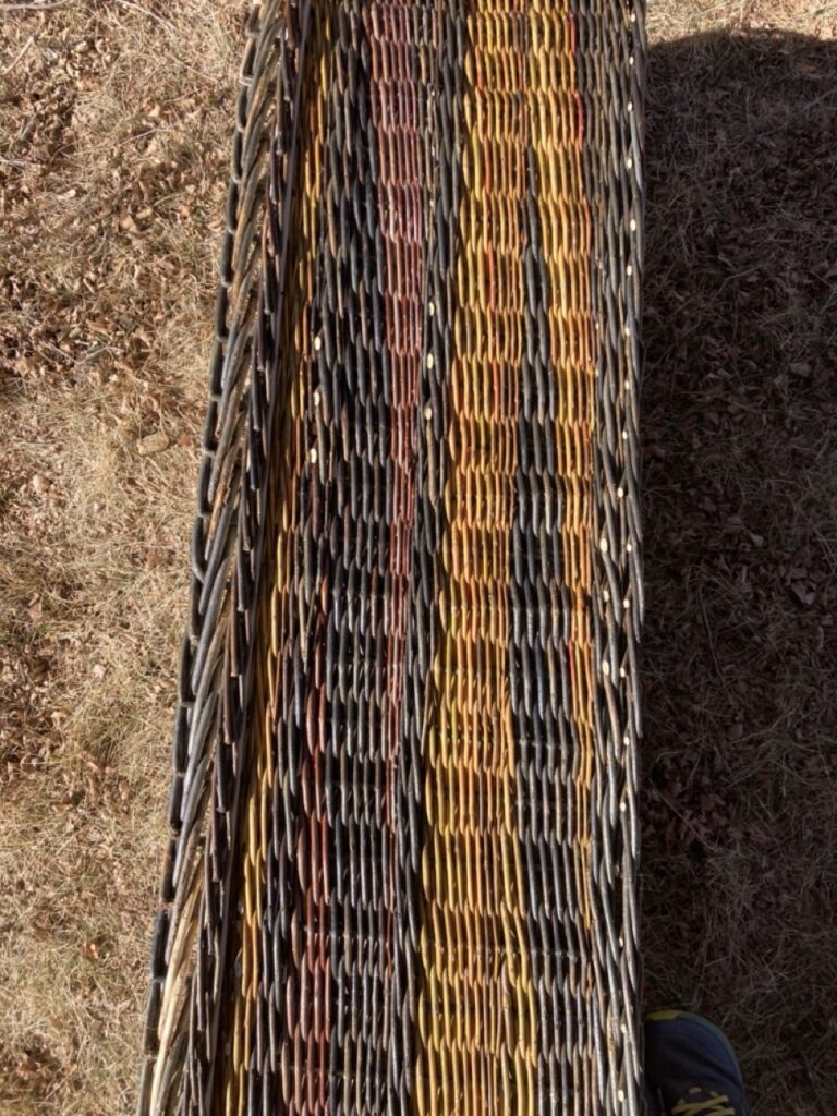 close-up of willow casket