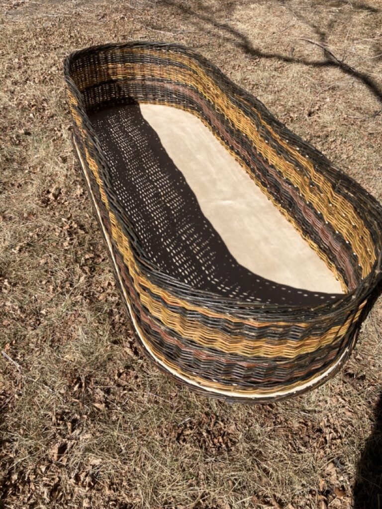 willow casket top view
