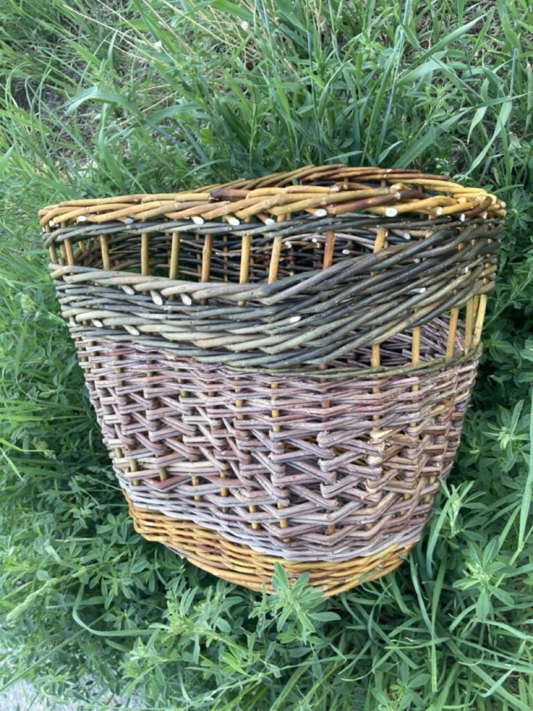 backpack basket in grass