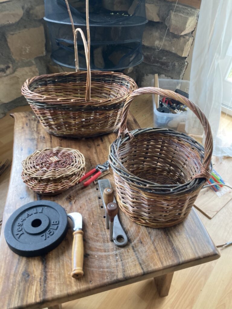 baskets on an active workbench